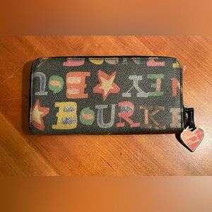 Dooney & Bourke Retro Doodle Vtg Zip Around Wallet